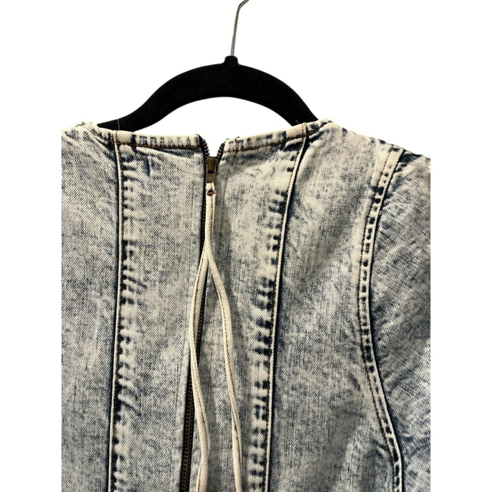 Ulla Johnson Denim Blue Jeans Dress Washed Out Acid Size 8 Square Neck $510 - Picture 13 of 13